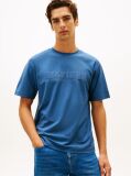 Blue Logo Embroidery Relaxed Crew Neck T-Shirt  Men
