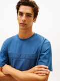 Blue Logo Embroidery Relaxed Crew Neck T-Shirt  Men