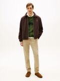 Khaki Bleecker Textured Print Slim Trousers  Men