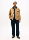 Beige Relaxed Waxed Barn Jacket  Men