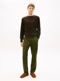 Blue Washed Textured Sateen Utility Trousers  Men