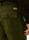 Blue Washed Textured Sateen Utility Trousers  Men
