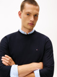 Blue Mercerized Jacquard Long Sleeve Tee  Men