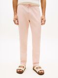 Pink Harlem Tapered Leg Linen Blend Chinos  Men