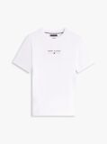 Άσπρο Βαμβακερό T-Shirt Με Κλασική Λαιμόκοψη Και Λογότυπο  Άνδρες