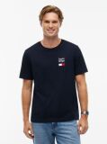 Blue Logo Embroidery Jersey Crew Neck T-Shirt  Men