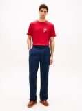 Red Logo Embroidery Jersey Crew Neck T-Shirt  Men