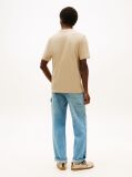 Beige Logo Graphic Crew Neck T-Shirt  Men