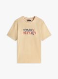 Beige Logo Graphic Crew Neck T-Shirt  Men