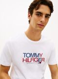 White Logo Graphic Crew Neck T-Shirt  Men