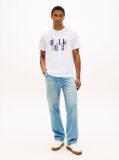 White Multicolour Logo Graphic Crew Neck T-Shirt  Men