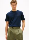 Blue Tonal Logo Embroidery Crew Neck T-Shirt  Men