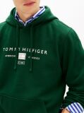 Green Logo Terry Drawstring Hoody  Men