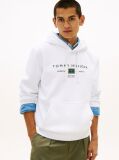 White Logo Terry Drawstring Hoody  Men