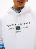 White Logo Terry Drawstring Hoody  Men