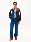 Blue Reversible Colour-Blocked Hooded Jacket  Men