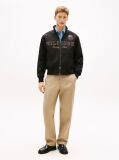 Black Logo Embroidery Racing Jacket  Men