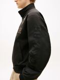 Black Logo Embroidery Racing Jacket  Men