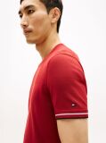 Red Smart Casual Tipped Technical Knit T-Shirt  Men