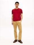 Red Smart Casual Tipped Technical Knit T-Shirt  Men