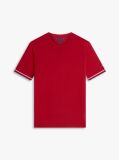 Red Smart Casual Tipped Technical Knit T-Shirt  Men