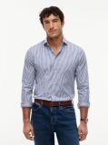 Μπλε Smart Casual Ριγέ Πουκάμισο Σε Slim Γραμμή  Άνδρες