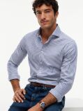 Μπλε Smart Casual Ριγέ Πουκάμισο Σε Slim Γραμμή  Άνδρες
