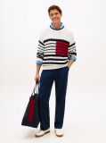 Multi Cable Knit Breton Stripe Flag Jumper  Men