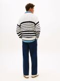 Multi Cable Knit Breton Stripe Flag Jumper  Men