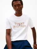Άσπρο T-Shirt Με Κλασική Λαιμόκοψη Και Κεντητό Λογότυπο  Άνδρες