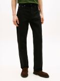 Black Washed Regular Straight Leg Black Jeans  Men