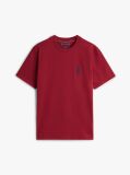 Red TH Crest Embroidery Interlock Knit T-Shirt  Men