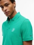 Green Regular Fit Logo Pique Polo Shirt  Men