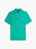 Green Regular Fit Logo Pique Polo Shirt  Men