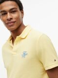 Yellow Regular Fit Logo Pique Polo Shirt  Men