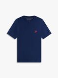 Μπλε Βαμβακερό T-Shirt Με Κεντητό Λογότυπο  Άνδρες