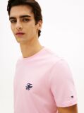 Ροζ Βαμβακερό T-Shirt Με Κεντητό Λογότυπο  Άνδρες