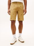 Brown Dover Crest Embroidery Washed Chino Bermuda Shorts  Men