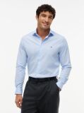 Blue Slim Fit Flag Embroidery Shirt  Men