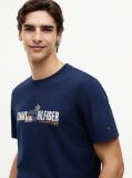 Μπλε Βαμβακερό T-Shirt Με Λογότυπο  Άνδρες