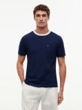 Blue Mesh Collar Jersey T-Shirt  Men