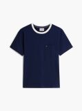 Blue Mesh Collar Jersey T-Shirt  Men