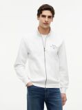 White Logo Mock Neck Zip-Thru Sweatshirt  Men