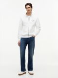 White Logo Mock Neck Zip-Thru Sweatshirt  Men