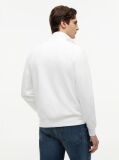 White Logo Mock Neck Zip-Thru Sweatshirt  Men