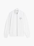 White Logo Mock Neck Zip-Thru Sweatshirt  Men