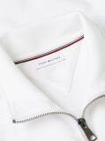 White Logo Mock Neck Zip-Thru Sweatshirt  Men