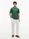 Green Tonal Logo Embroidery Interlock Knit T-Shirt  Men