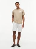 Beige Logo Graphic Jersey Crew Neck T-Shirt  Men