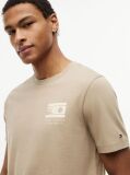 Beige Logo Graphic Jersey Crew Neck T-Shirt  Men